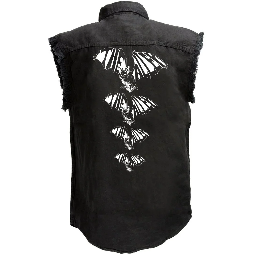 Bat Crazy Sleeveless Button Up Shirt